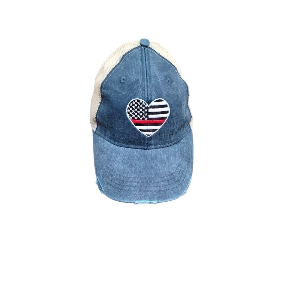 Adams Heart-Shaped Flag Mesh Trucker Hat
